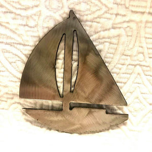 Sailboat Ornament/Collectible Stainless Steel 4" x 3 3/4"